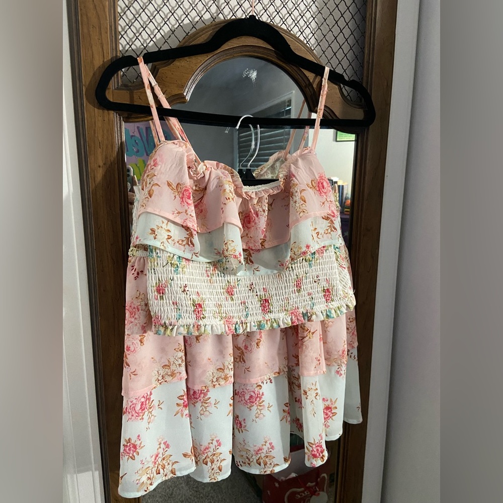 Floral crop top & skirt set